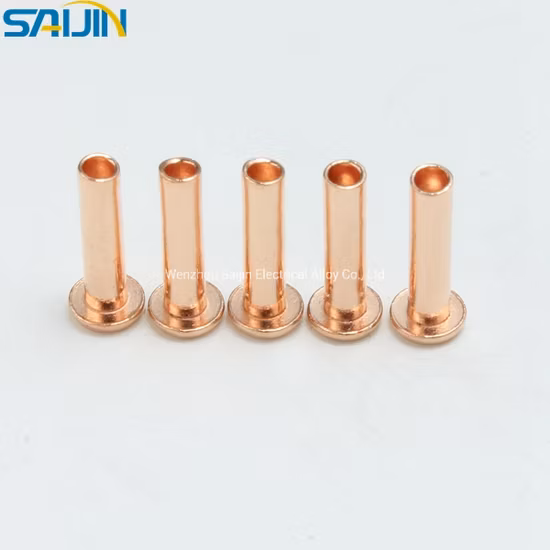 Изготовленная на заказ розетка выключателя, одобренная ISO RoHS, полутрубчатые электрические латунные медные контактные заклепки